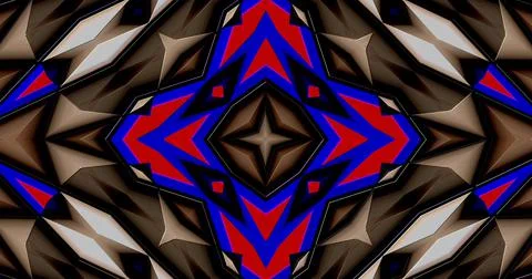 Modern Kaleidoscope Computer Generated Abstract Digital Pattern Background 스톡 일러스트