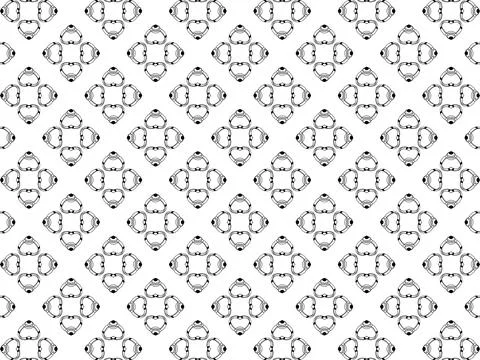 Modern kaleidoscope pattern in the form of hearts in black tones on a white b Stock Illustration