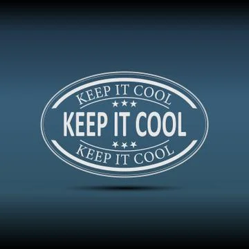 Modern keep cool sign logo badge on a blue background Stock Illustration