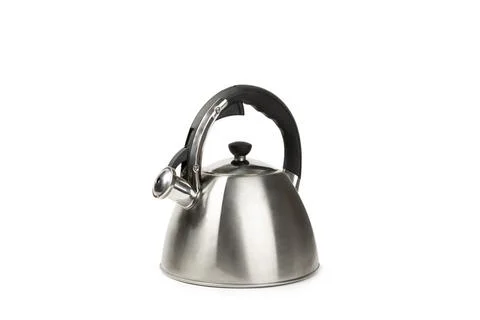 Modern kettle isolated on white background . Stock Photos