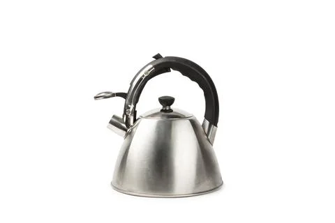 Modern kettle isolated on white background . Stock Photos