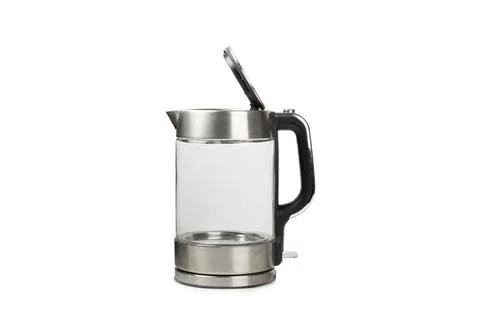 Modern kettle isolated on white background . Stock Photos