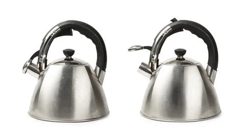 Modern kettle isolated on white background . Stock Photos