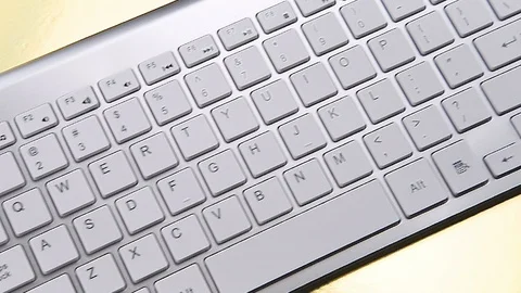 Modern Keyboard and mouse for computer Close-up Stock Footage 87220829