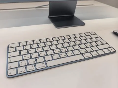 Modern keyboard on a clean workspace highlighting design and functionality Stock Photos