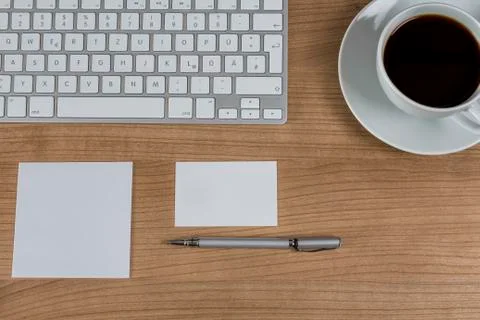 Modern keyboard on a desktop Stock Photos