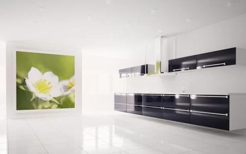 Modern kitchen 3d render Stock Illustration