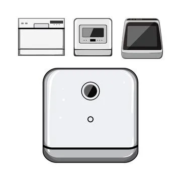 Modern kitchen appliances vector illustration set Stock Illustration