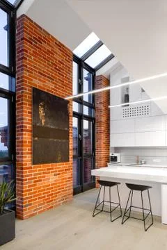 Modern kitchen with art Stock Photos