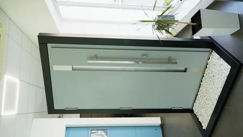 Modern kitchen cabinet with skylight Video stock 343529889