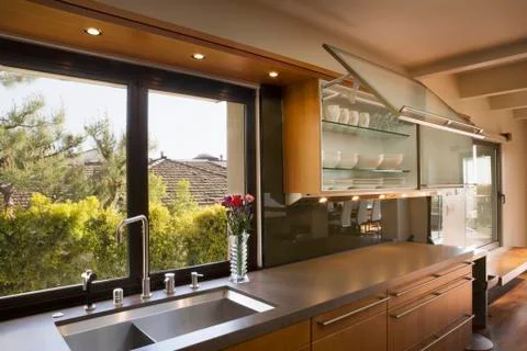 Modern Kitchen Cupboards Stock Photos