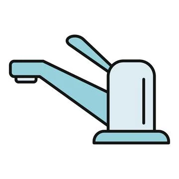 Modern kitchen faucet with single handle icon Illustration