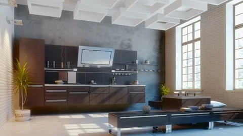 Modern kitchen Stock Footage 43261214