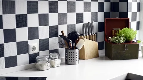 Modern kitchen Stock Footage 50579280