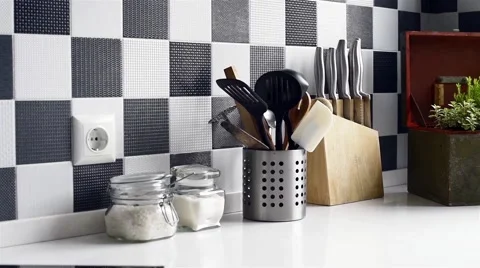 Modern kitchen Stock Footage 50579329