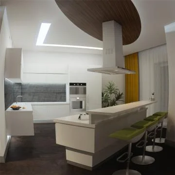 Modern kitchen house interior Illustrazione stock