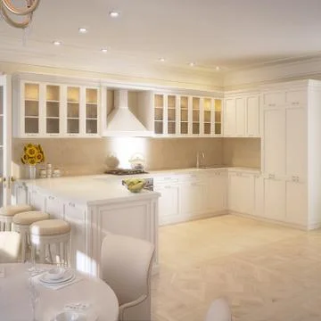 Modern kitchen house interior Illustrazione stock