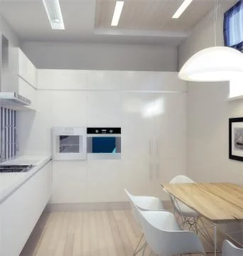 Modern kitchen house interior Illustrazione stock