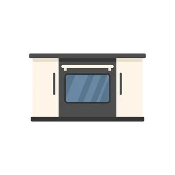 Modern kitchen icon flat vector. Home interior Stock Illustration