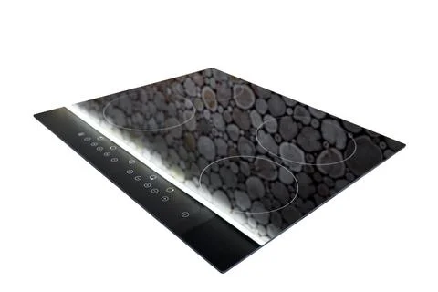 Modern kitchen interior with black induction stove, cooker, hob or built in Stock Photos