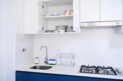Modern kitchen interior with clean design Stock Photos