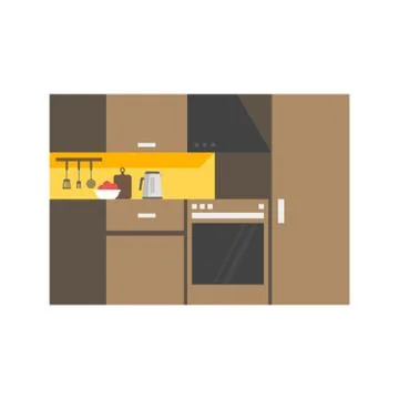 Modern Kitchen interior design icon. Vector illustration 库存插图