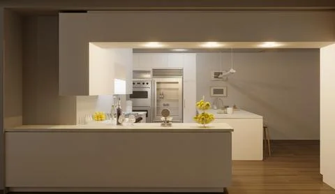 Modern Kitchen Interior Design. Illustrazione stock