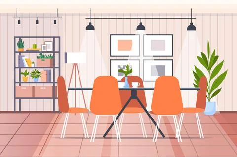 Modern kitchen interior empty no people house room horizontal Stock Illustration