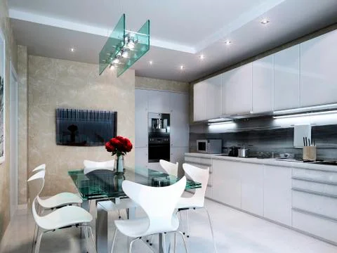 Modern kitchen interior Illustrazione stock