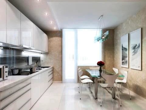 Modern kitchen interior Stock Illustration