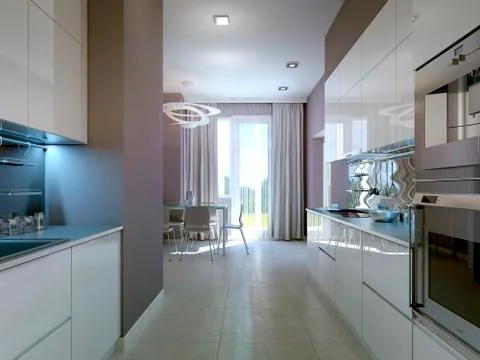 Modern kitchen interior Illustrazione stock