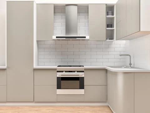 Modern kitchen interior Stock Illustration