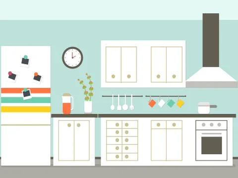 Modern Kitchen interior Stock Illustration