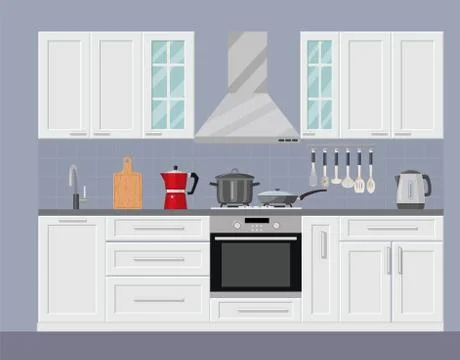 Modern kitchen interior Ilustración de archivo