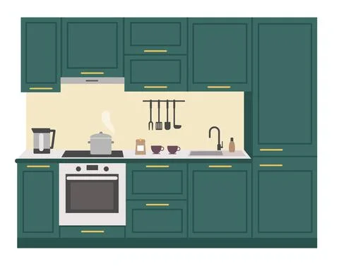 Modern kitchen interior Stock Illustration