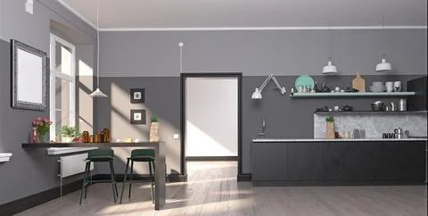 Modern kitchen interior Stock Illustration