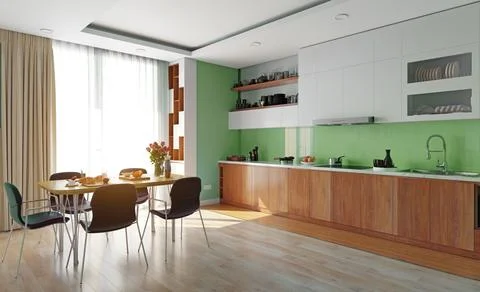 Modern kitchen interior Stock Illustration