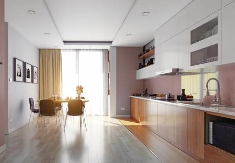 Modern kitchen interior Stock Illustration