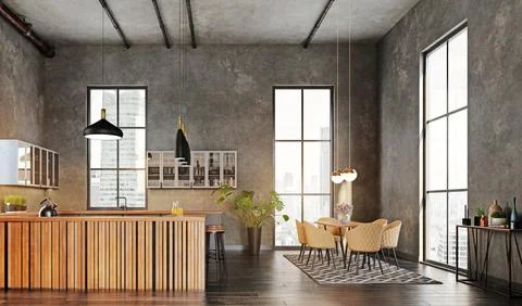 Modern kitchen interior Stock Illustration