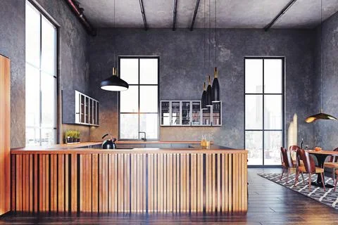 Modern kitchen interior Stock Illustration