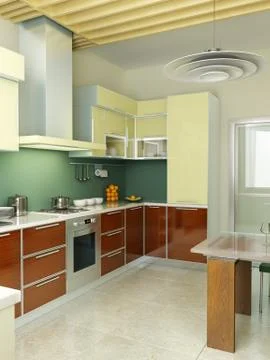 Modern kitchen interior Stock Photos