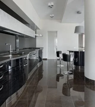 Modern kitchen interior Stock Photos