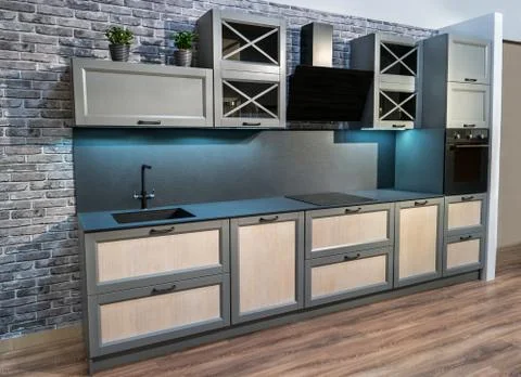 Modern kitchen interior Stock Photos