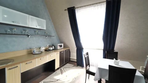 Modern kitchen in loft apartment Stock Footage 164467453