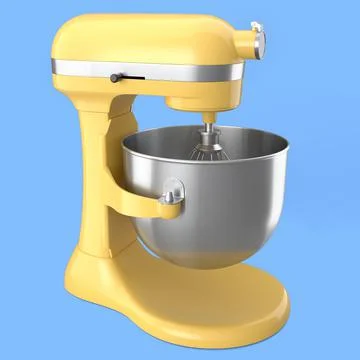 Modern kitchen mixer for cooking, blending and mixing on blue background. Stockillustratie
