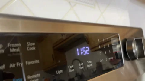 Modern Kitchen Oven Digital Control Panel - Close Up Stock Footage 329447477