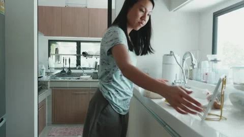 Modern Kitchen: A Serene Cooking Experience Stock Footage 313832475
