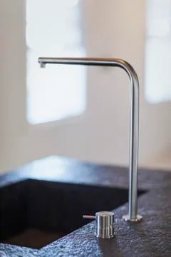 Modern kitchen sink faucet Stock Photos