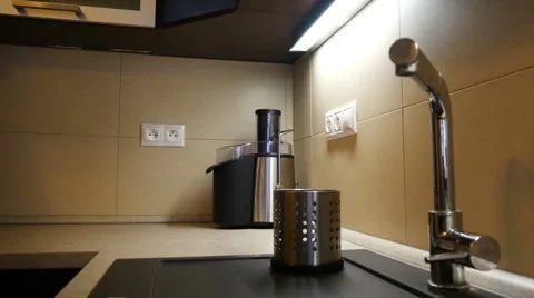 Modern Kitchen Sink Stock Footage 56284848