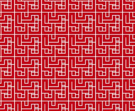 Modern Kufic Seamless Life Pattern with Bold Rectangular Forms and Balanced.. Illustrazione stock